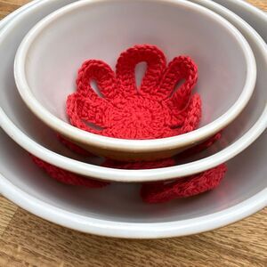 Handmade crochet dish separators - farmhouse cottage core